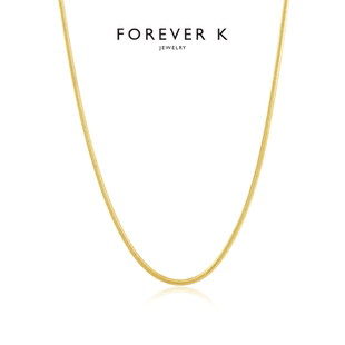 FK法诗卡 蛇骨链素链女高级18K金锁骨项链送女友礼物