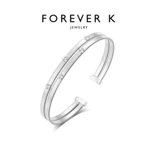 FK法诗卡 双色双圈手镯意大利手工轻奢18k金