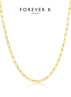 FK法诗卡 小号链环项链简约时髦叠带百搭时尚项链