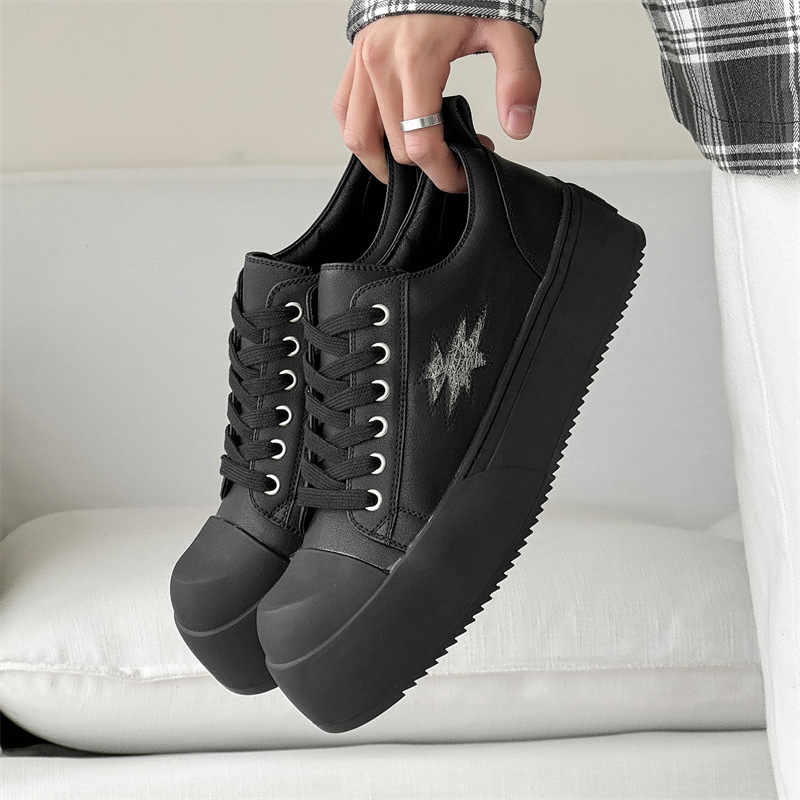 欧洲站2025年新款闪电厚底休闲板鞋男女鞋翘头增高时尚运动鞋潮流