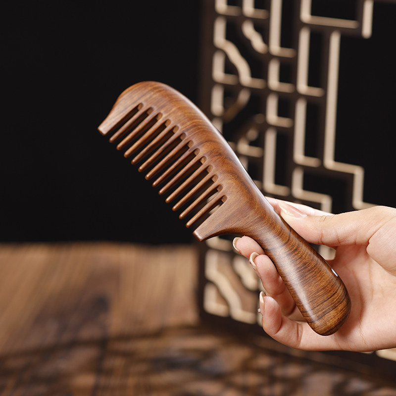 白象 大号非洲檀木梳子母亲节礼物送妈妈实用粗宽齿送女男士按摩