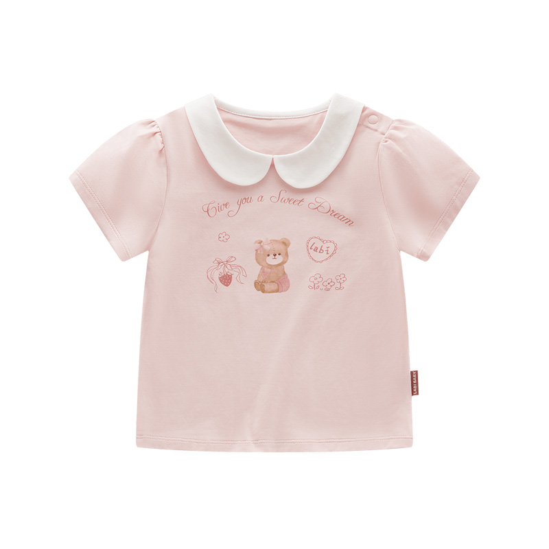 拉比夏装2025女童半袖打底衫上衣