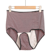 提臀收腹少女三角裤 中老年人妈妈经典 条纹加肥大抗菌妈妈条纹短裤