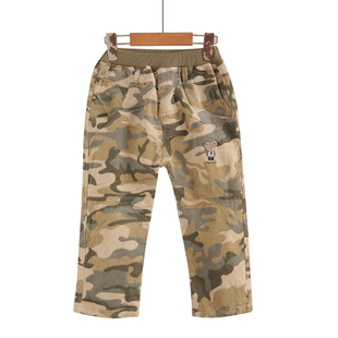 男童加绒休闲裤2025冬款儿童迷彩加厚工装裤中大童加绒保暖冬棉裤