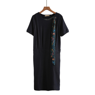 新款职业连衣裙女夏季前台接待工作装美容师工作服高端会所过膝裙