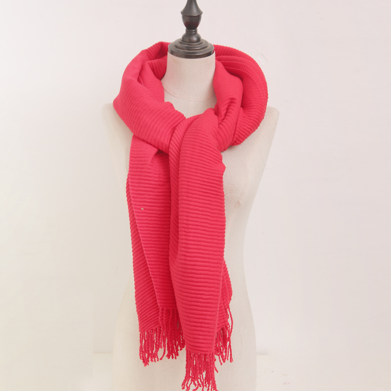 双面纯色压绉保暖围巾秋冬季披肩两用加厚长款仿羊绒百搭韩版围脖