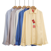 男士 早春秋季 商务休闲百搭长款 外贸纯色衬衫 内搭长袖 高端棉衬衣