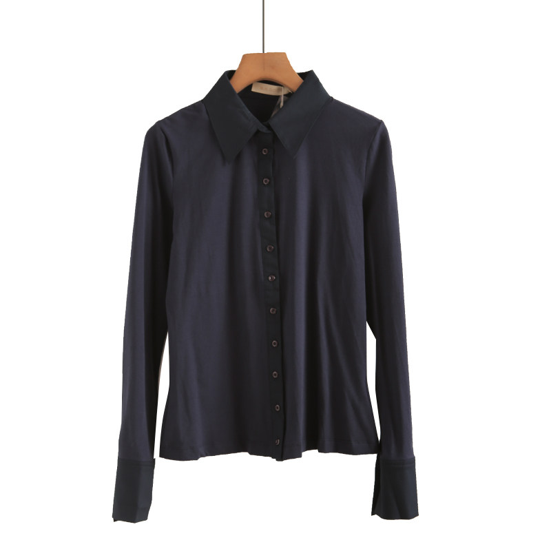 专柜569元【S】高端品牌女春秋新款修身气质显瘦衬衫长袖上衣