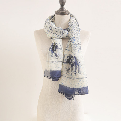 丝巾女夏季薄款披肩长款百搭沙滩巾海滩纱巾防晒超大两用沙漠围巾