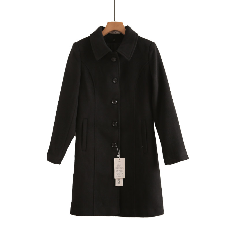 高级感黑色西装呢子大衣女2025年冬季新款赫本风加厚正肩毛呢外套