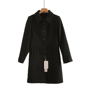 赫本风加厚正肩毛呢外套 新款 高级感黑色西装 呢子大衣女2025年冬季