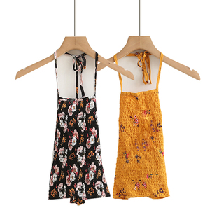 新款 外贸女装 时尚 夏季 性感修身 吊带露背松紧抽褶打底吊带衫