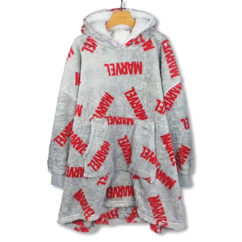 秋冬宽松慵懒风连帽绒衫男女oversize中长款双面绒家居睡袍懒人袍,女士内衣/男士内衣/家居服,睡袍/浴袍,淘宝优惠券,粉丝福利购,淘宝优惠卷