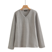 套头V领宽松毛衣女秋季 新款 慵懒风高级感长袖 情侣款 针织衫 卫衣
