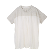 拼接T恤简约舒适套头宽松T恤时尚 2025年夏季 百搭女 韩版 大码 款 女装