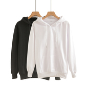 秋冬长袖 纯色学生连帽卫衣女ins百搭气质韩版 休闲潮流加薄绒衣服