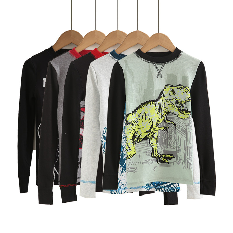 儿童长袖t恤春秋新款潮帅气卡通恐龙印花中小男童宝宝打底衫上衣,童装/婴儿装/亲子装,T恤,淘宝优惠券,粉丝福利购,淘宝优惠卷