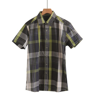 户外新款 衬衫 男女短袖 格子休闲半袖 衬衣清凉透气休闲女款 夏季