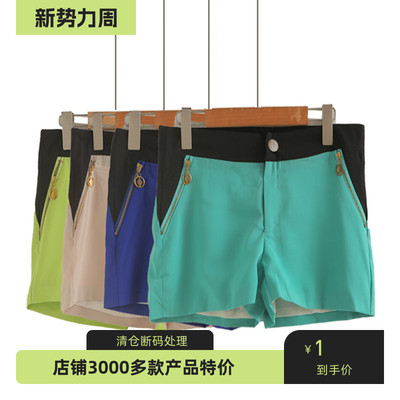 2025年夏季新品女装时尚设计感拼接短裤韩版时尚百搭阔腿裤热裤潮