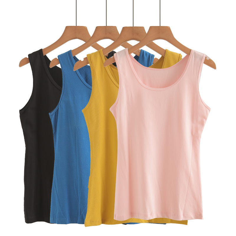 纯棉吊带背心女士弹力内搭打底内衣多色修身显瘦大码外穿无袖上衣