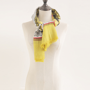 大方巾丝巾披肩女拼接色薄围巾纱巾春秋冬季 围脖正方形120×120