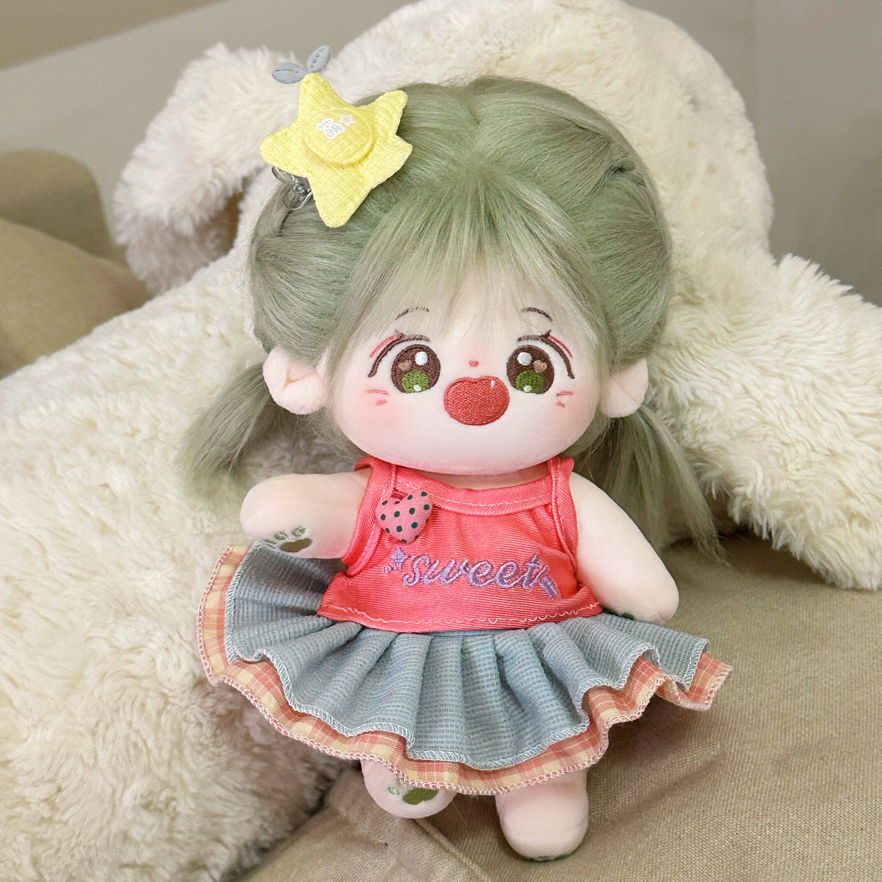 新品娃衣20cm厘米棉花娃娃公仔换装裙子玩偶女娃吊带短裙套装衣服