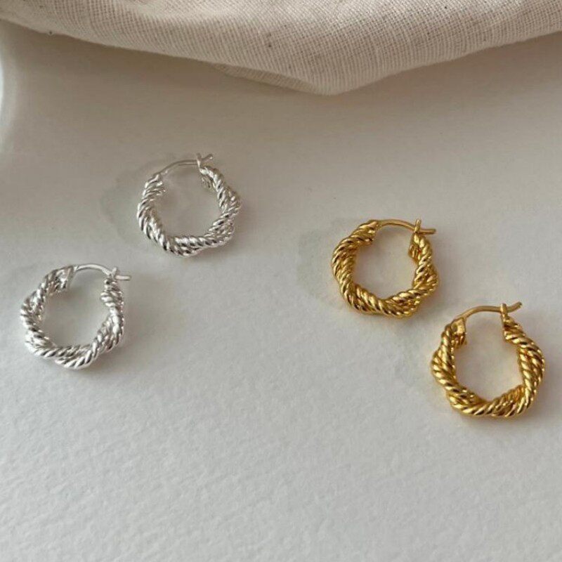 新品韩版个性扭线编织麻花耳扣女时尚简约气质小众设计网红耳饰品