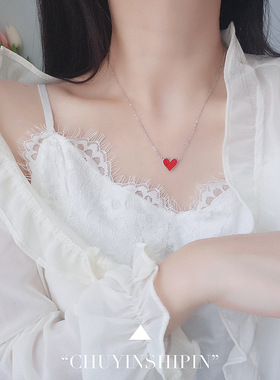 小众气质饰品s925纯银黑色红色爱