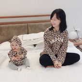 婴儿亲子装 上衣宝宝连体衣哈衣爬服 潮洋气母子装 秋装 卫衣2021新款