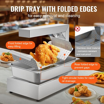 SucceBuy French Fry Food Warmer Commercial Food Heating Lam