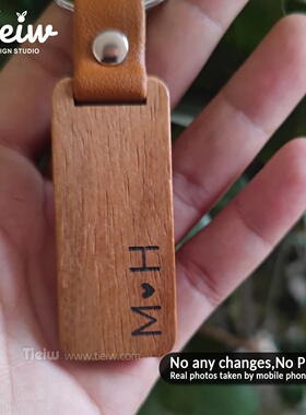 30PCS Custom Wooden Keychain Personalized Wedding Favor Rus