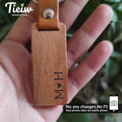 30PCS Custom Wooden Keychain Personalized Wedding Favor Rus