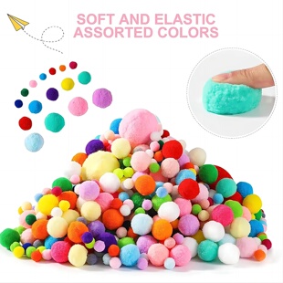 20g 8-30mm Color Random Fluffy High Elasticity Soft Pompoms