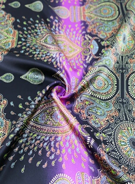 Soft Dress Material Charmeuse Ethnic Paisley Patchwork Sati