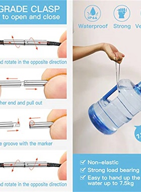 Black Genuine Leather Rope Necklace With Clasp Cord Chain L