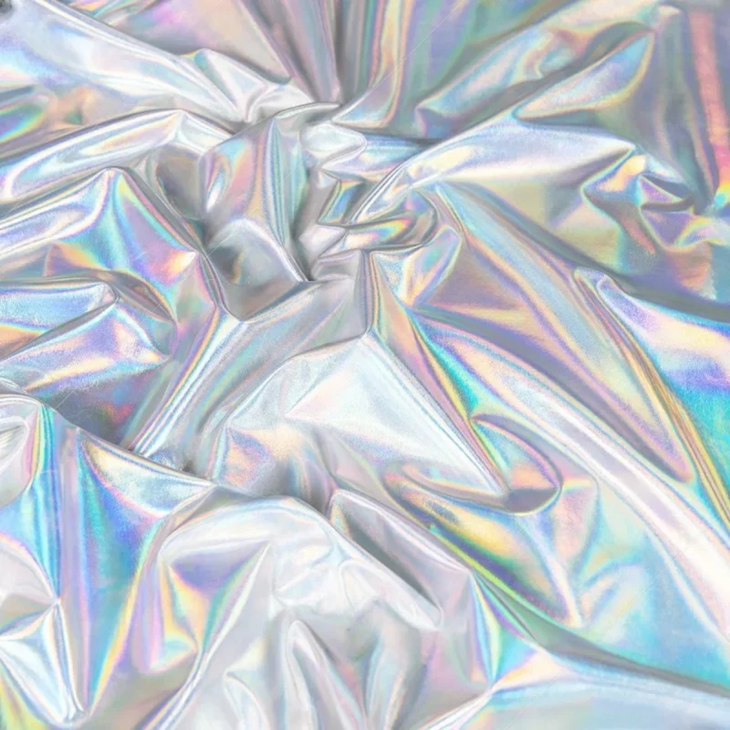 Shiny Silver Iridescent Spandex Fabric Stretchy for DIY Sew