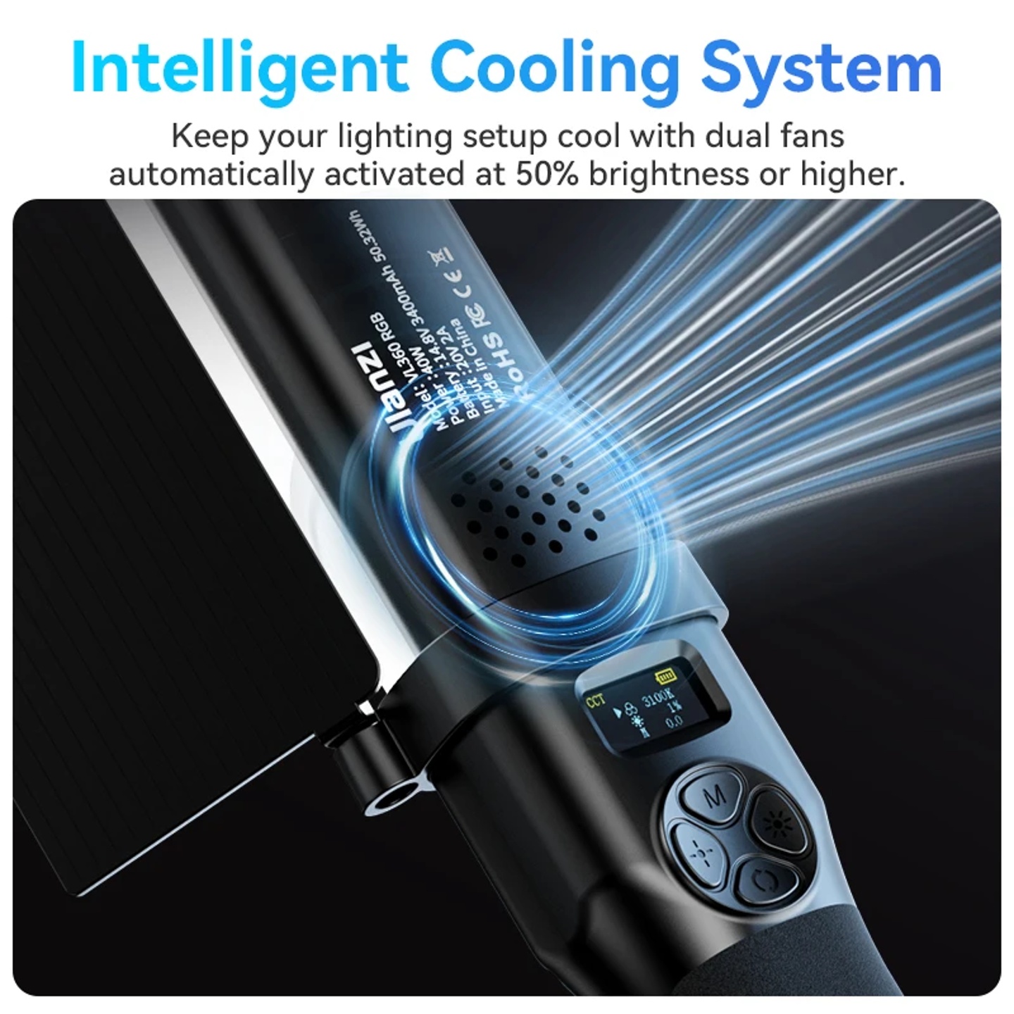 Ulanzi VL360 RGB LED Light Stick Handheld Light Wand 2500K-