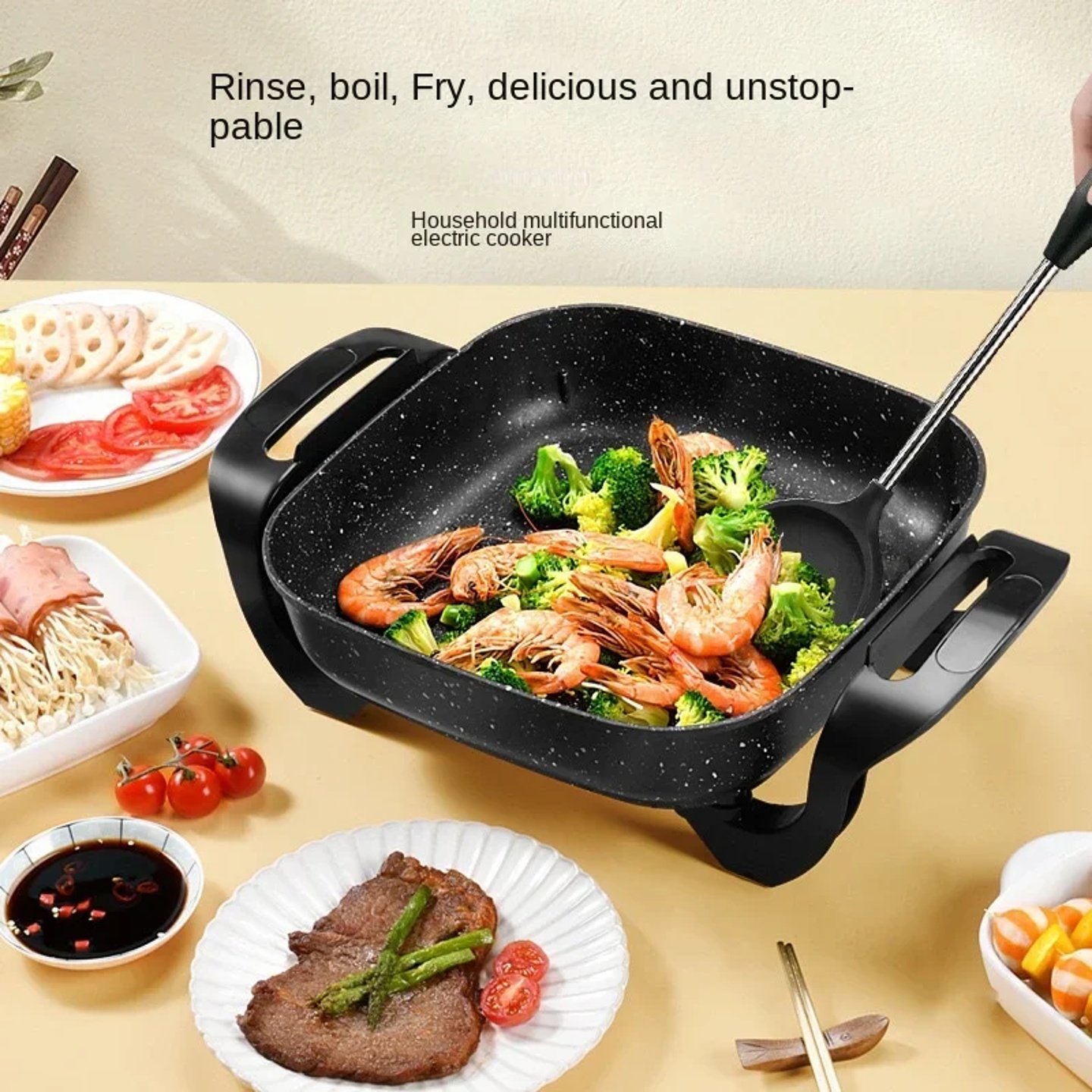 Multi-functional Home Korean Style Square Electric Hot Pot