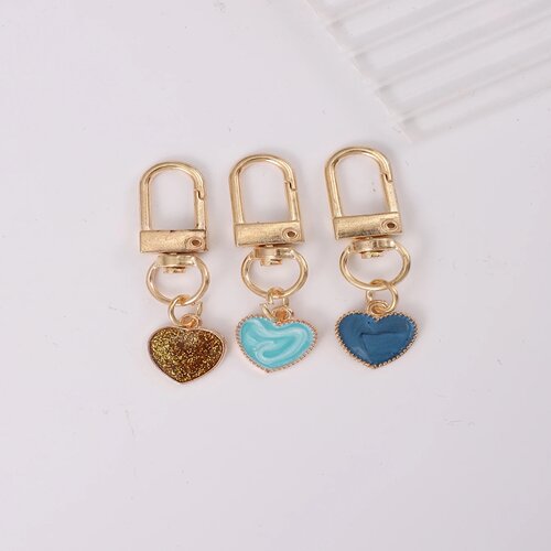 12pcs/set Alloy Peach Heart Keychain - Trendy Wallet Bag Ba