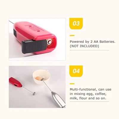 Electric Milk Frother Handheld Egg Beater Foamer Coffee Mak