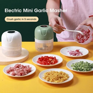 250ml Garlic Masher Crusher Electric Kitchen Food Chopper U