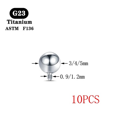 10PCS G23 Titanium 14G 16G External Thread Internally Threa