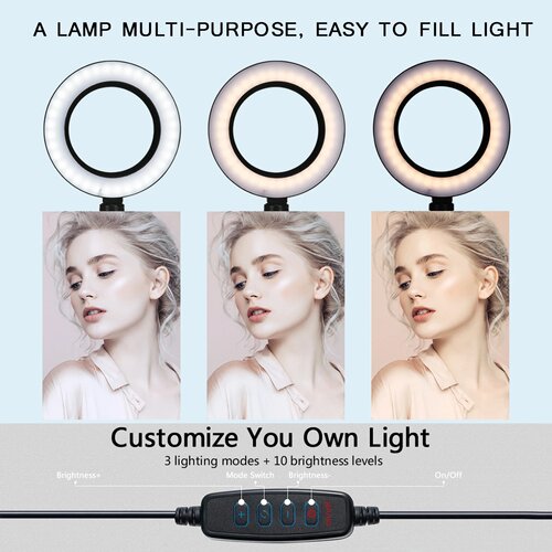 26cm Photo Ringlight Led Selfie Ring Light Phone Remote Con