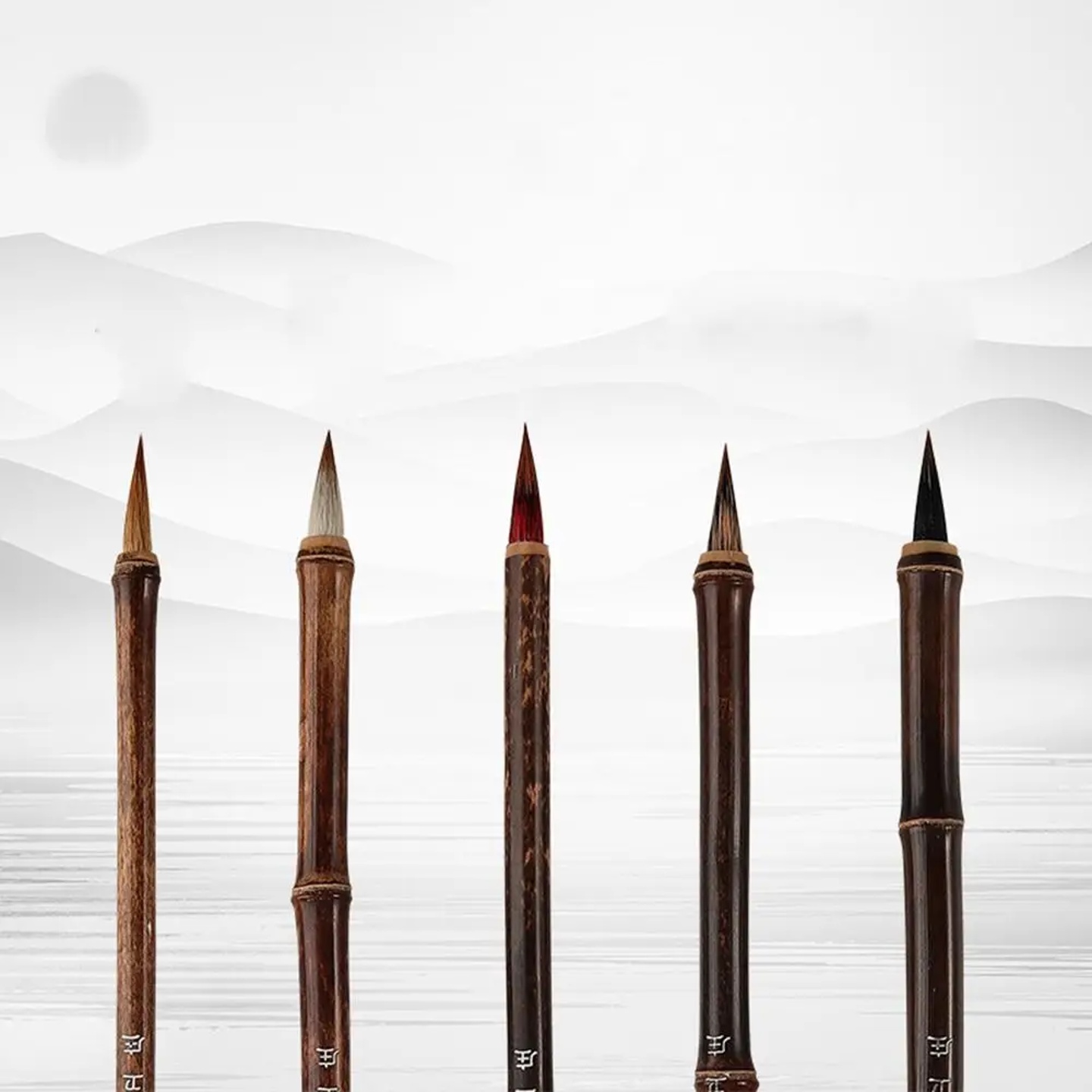 Traditional Chinese Writing Brushes Bamboo Wolf's Hair Writ