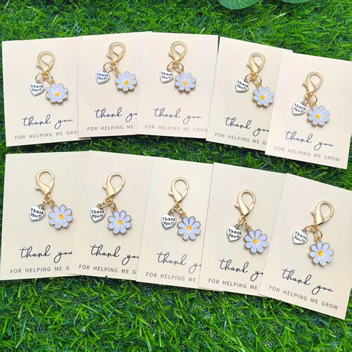 5pcs Elegant Charm Heart & Flower Keychains Inspirational C