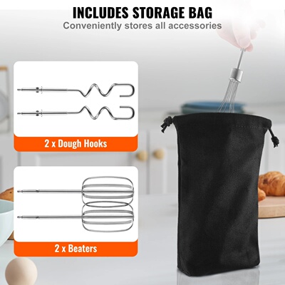 VEVOR Cordless Electric Hand Mixer Continuously Variable El