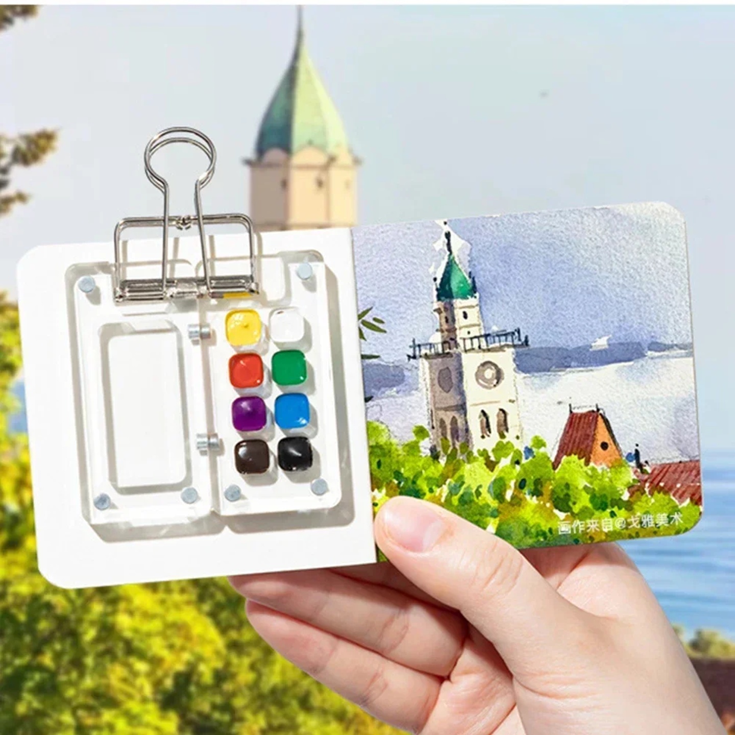 Mini 8/15 Grid Watercolor Acrylic Palette Empty Portable Pa