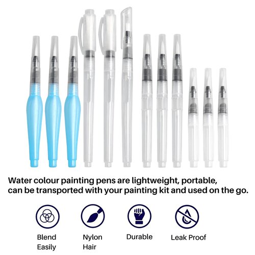 J1UL1N Watercolour Brush Pens Set,12 Pack Water Brush Pens