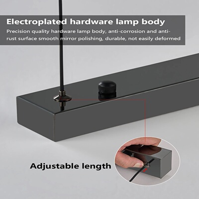 Minimalist Black Linear Pendant Lights for Dining Room Blac