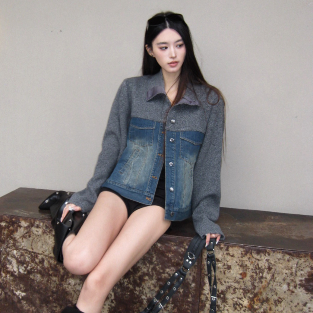 百搭时尚牛仔衣设计感上衣女装潮